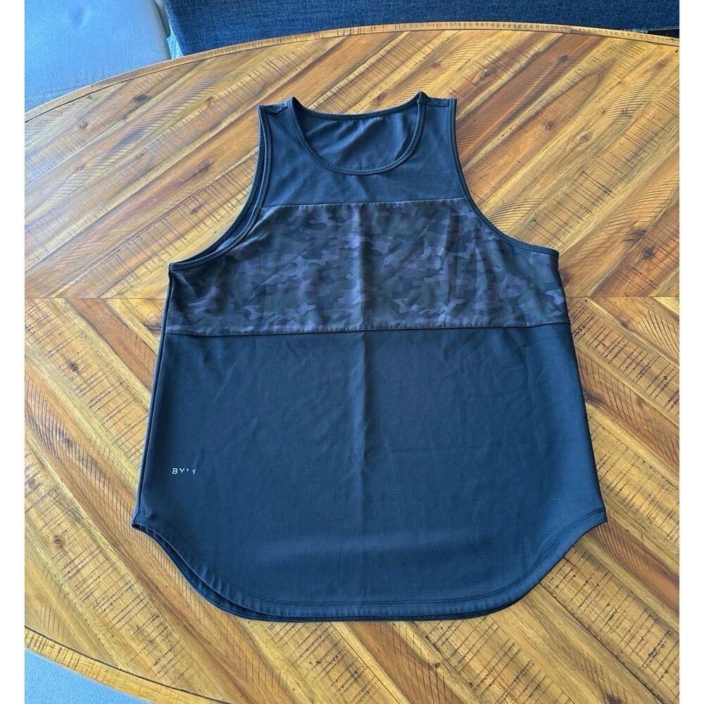 BYLT Mesh Workout Tank XL Black Camo Athletic Gym Top Muscle Shirt